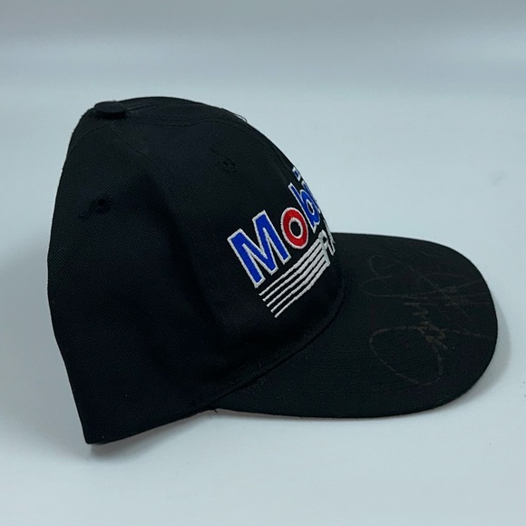 Vintage 80s 90s Mobil 1 Racing JEREMY MAYFIELD Adjustable AUTO Snapback Hat - Picture 3 of 7
